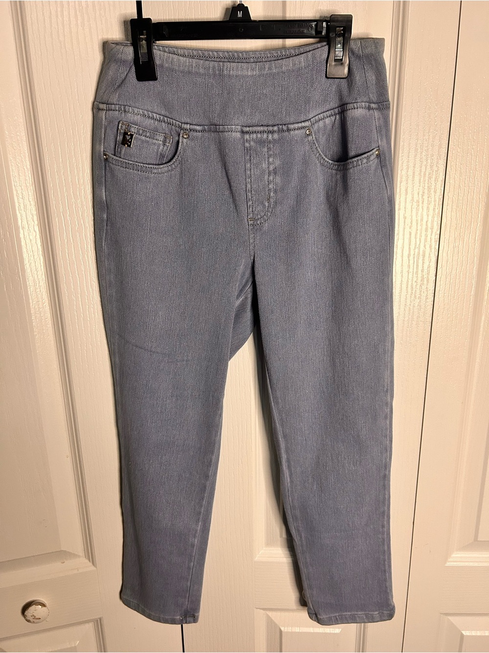 Belle Kim Gravel Women’s Size 4 Light Blue Pull-On Jeans Pants Stretch Cotton